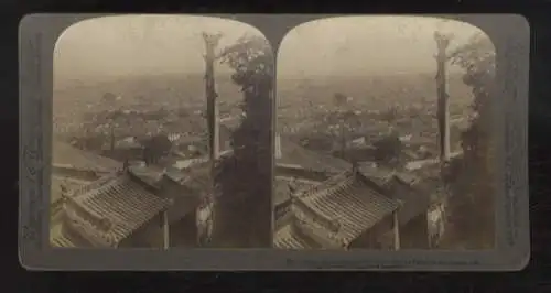 Stereo Foto Kanton, die größte Metropole Chinas, Blick über die Dächer der Stadt