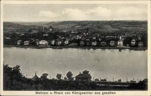 Ak Mehlem Bad Godesberg Bonn am Rhein, Blick von Königswinter