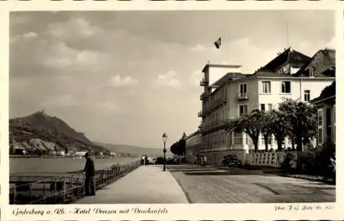 Ak Bad Godesberg Bonn am Rhein, Rheinhotel Dreesen, Drachenfels