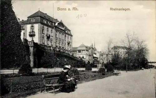 Ak Bonn am Rhein, Rheinanlagen