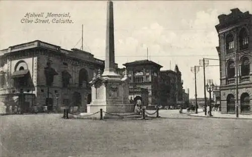 Ak Calcutta Kolkata Kalkutta Indien, Holwell-Memorial, Clive-Street