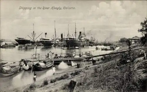 Ak Kalkutta Kalkutta Kalkutta Indien, Schifffahrt auf dem Fluss Hugli