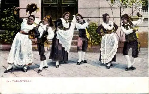 Ak Italien, Tarantella, Volkstrachten, Volkstanz