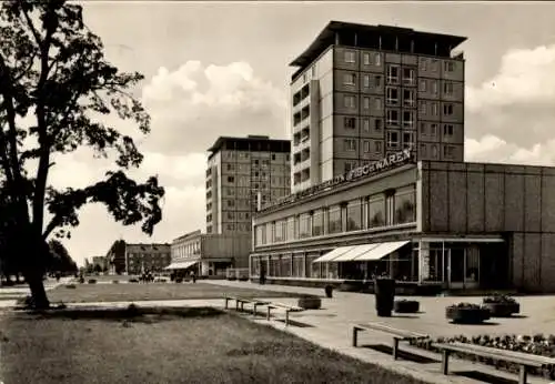 Ak Halle Saale, Hochhäuser in der Leninallee, Friseur