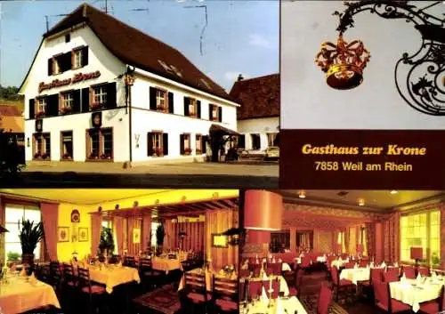 Ak Weil am Rhein, Gasthaus zur Krone, Hauptstraße 58