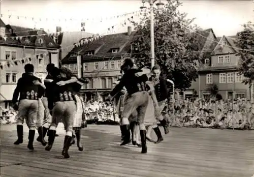 Ak Rudolstadt, Tanz- und Musikfest, Zuschauer, Trachten, Tanzende Menschen