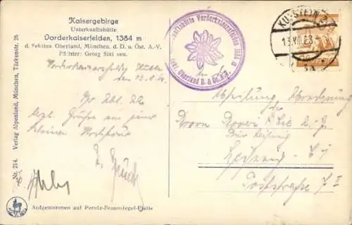 Ak Ebbs in Tirol, Vorderkaiserfeldenhütte, Wilder Kaiser