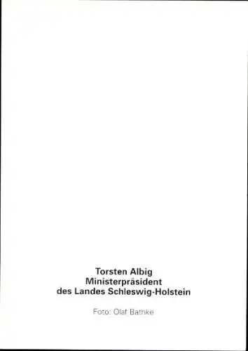 Foto Torsten Albig, Ministerpräsident Schleswig Holstein, Autogramm