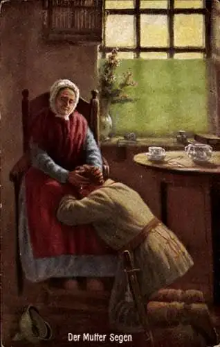 Künstler Ak Der Mutter Segen für den Soldaten, Kriegsausmarsch, PFB 3595