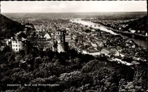 Ak Heidelberg am Neckar, Totalansicht, Blick vom Rindenhäuschen