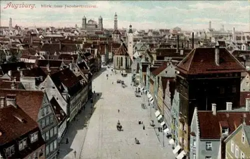 Ak Augsburg in Schwaben, Blick vom Jacobertorturm