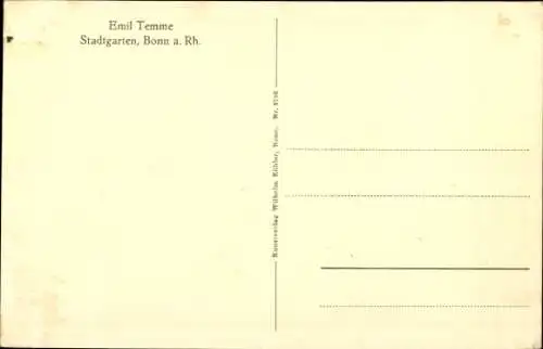 Ak Bonn am Rhein, Stadtgarten, Emil Temme, Panorama