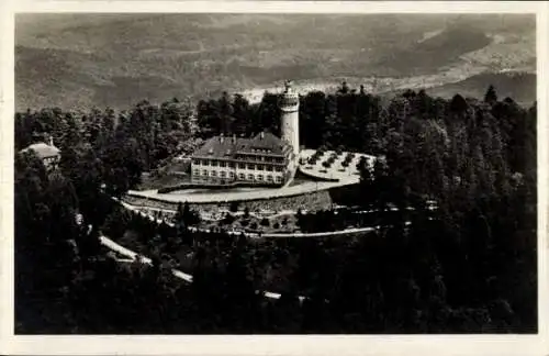 Ak Baden Baden, Fliegeraufnahme, Merkur Berghotel und Aussichtsturm