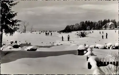 Ak Braunlage im Oberharz, Skiwiese, Winter