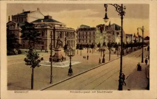 Ak Düsseldorf am Rhein, Hindenburgwall, Stadttheater