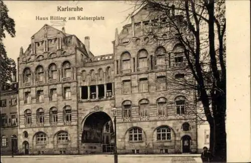 Ak Karlsruhe in Baden, Haus Billing am Kaiserplatz