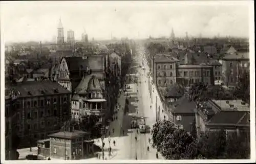 Ak Karlsruhe in Baden, Blick von der Bernharduskirche