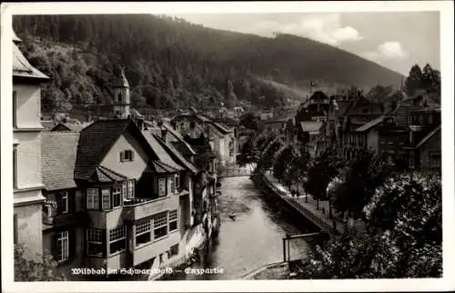 Ak Bad Wildbad im Schwarzwald, Teilansicht an der Enz