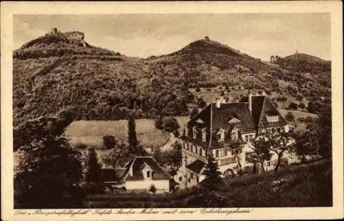 Ak Annweiler am Trifels Pfalz, Blick vom Ludwigshafener Erholungsheim auf die Burgdreifaltigkeit