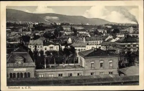 Ak Neustadt an der Haardt Neustadt an der Weinstraße, Panorama, Bahnhof