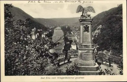 Ak Bad Ems an der Lahn, vom Kriegerdenkmal gesehen