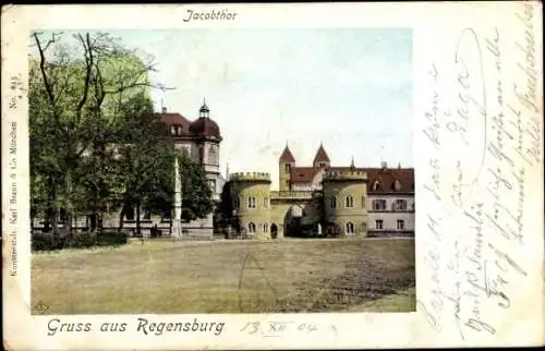 Ak Regensburg an der Donau Oberpfalz, Jacobtor