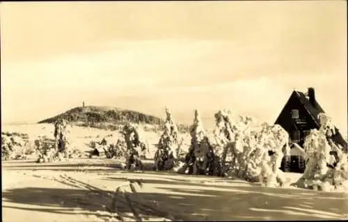 Ak Geising Altenberg im Erzgebirge, Geisingberg, Winter