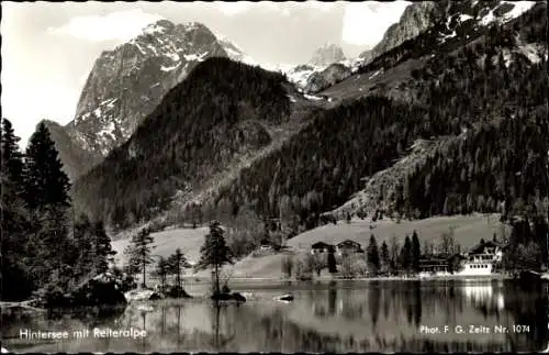 Ak Ramsau im Berchtesgadener Land Oberbayern, Hintersee, Hotel Post, Reiteralpe