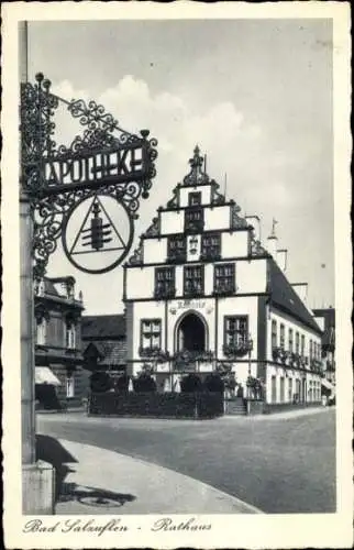 Ak Bad Salzuflen in Lippe, Rathaus, Apotheke