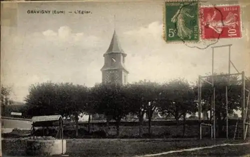 Ak Gravigny Eure, Kirche