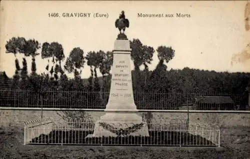 Ak Gravigny Eure, Kriegsdenkmal