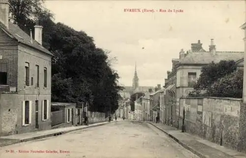 Ak Évreux Eure, La Rue du Lycée