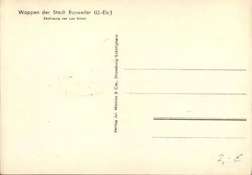 Ak Bouxwiller Buchsweiler Elsass Bas Rhin, Stadtwappen