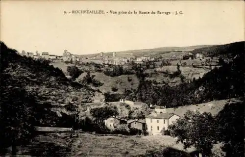 Ak Rochetaillée Loire, Blick von der Route du Barrage aus