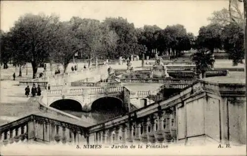 Ak Nîmes Gard, Jardin de la Fontaine