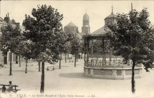 Ak Lille Nord, Square Ruault, Kirche Saint-Sauveur