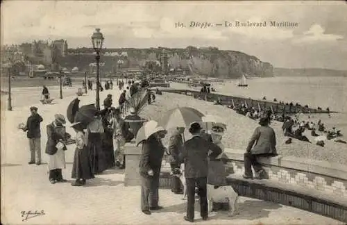 Ak Dieppe Seine Maritime, Boulevard Maritime