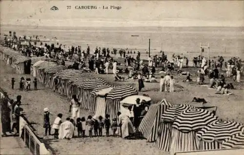 Ak Cabourg Calvados, Strand