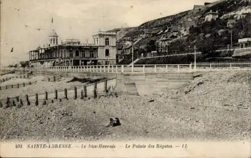 Ak Sainte Adresse Seine Maritime, Nizza Havrais, Le Palais des Regates