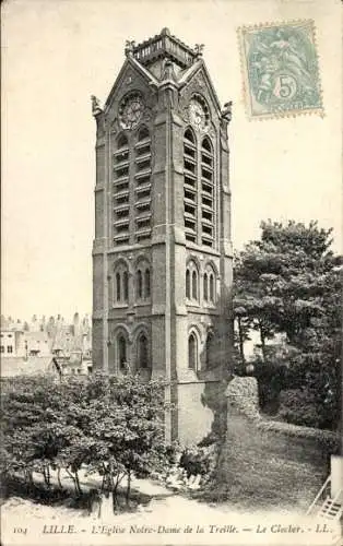 Ak Lille Nord, Kirche Notre Dame de la Treille, Glockenturm