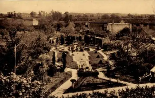 Ak Libos Lot-et-Garonne, Jardin de l'Hotel Vistorte