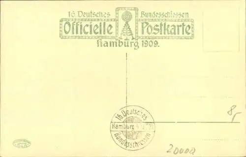 Künstler Ak Hamburg, 16. Deutsches Bundesschießen 1909, Tanzpodium