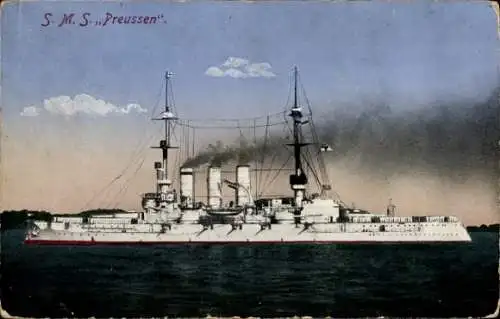 Ak Deutsches Kriegsschiff, S.M.S. Preußen, Kaiserliche Marine