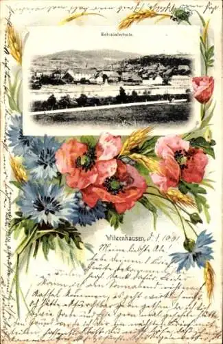 Passepartout Ak Witzenhausen an der Werra Hessen, Kolonialschule, Mohn, Kornblumen