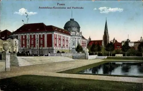 Ak Poznań Posen, Ansiedelungs Kommission, Paulikirche