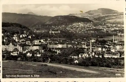 Ak Děčín Tetschen an der Elbe Region Aussig, Gesamtansicht