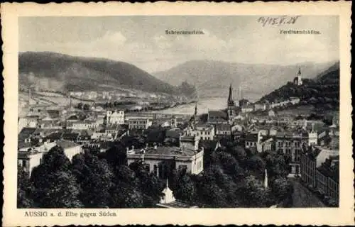 Ak Ústí nad Labem Aussig Elbe Stadt, Strekov, Na Vetrusi, Schreckenstein, Ferdinandshöhe