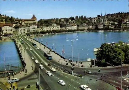 Ak Luzern Stadt Schweiz, Seebrücke, Schweizerhofquai