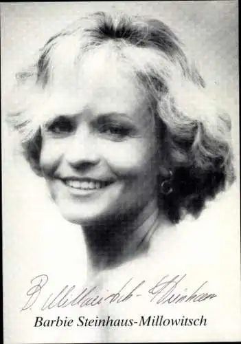 Ak Schauspielerin Barbie Steinhaus-Millowitsch, Portrait, Autogramm