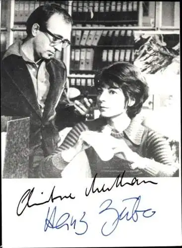 Ak Schauspielerin Christine Merthan, Schauspieler Heinz Zuber, Filmszene, Autogramm
